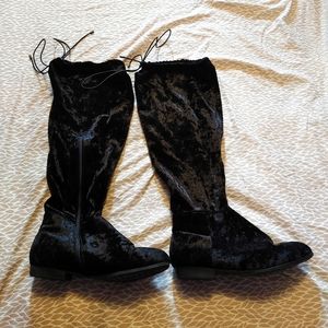 Wide Calf Over the Knee Stretch Tie Boots Size 8W